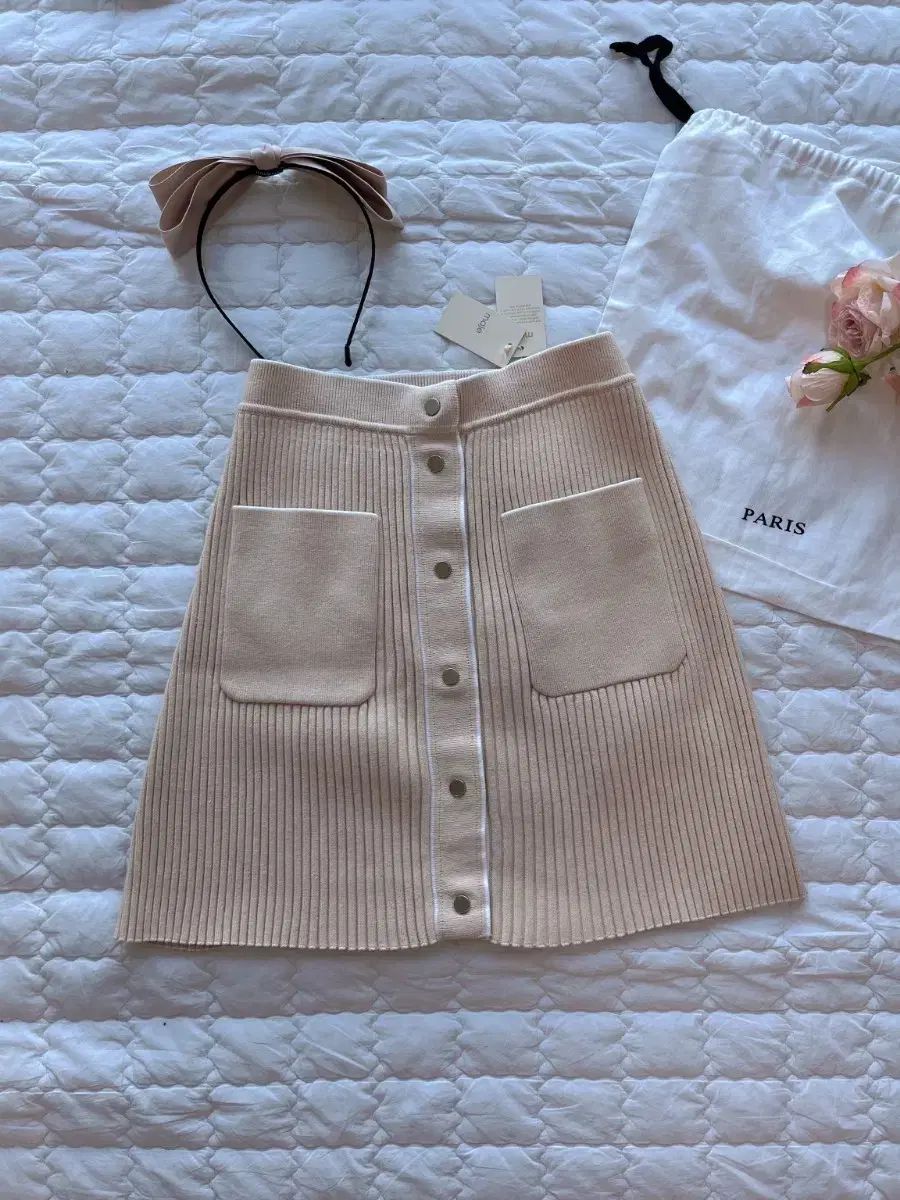 マージュ ニット ミニ スカート ゴージ ベージュ 冬 春