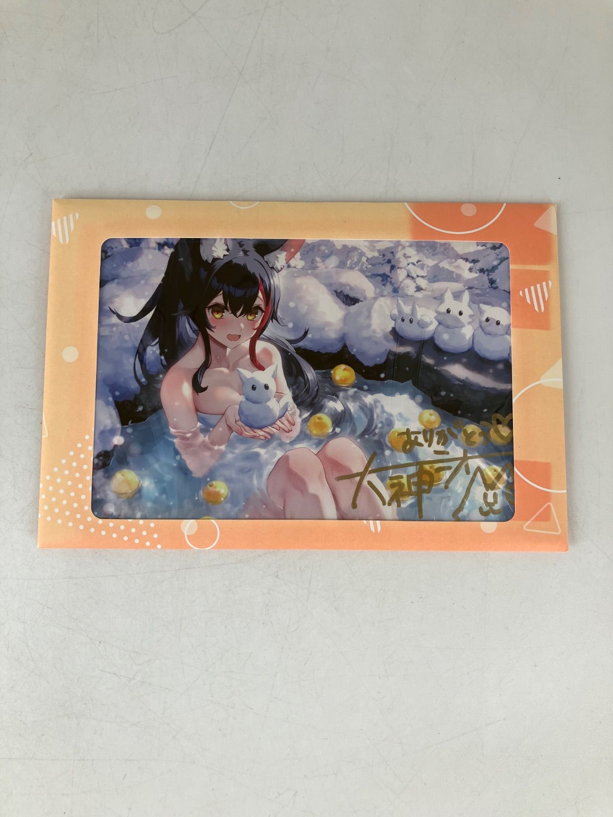 広店】大神ミオ 直筆サイン入り ポストカード 活動三周年記念