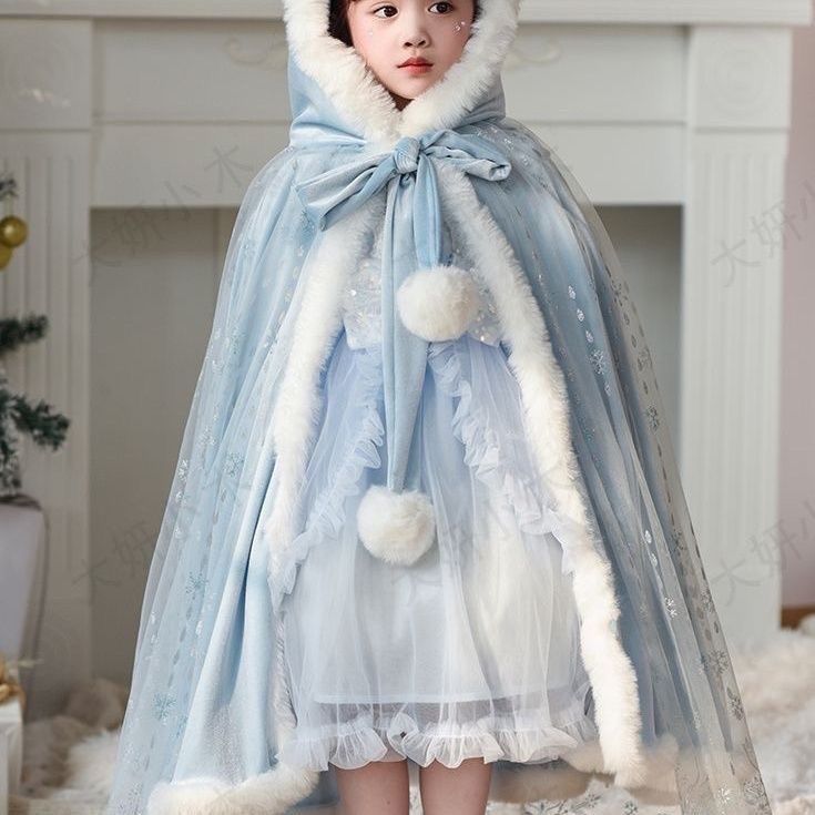 エルサロングマント 防寒用 アナと雪の女王 ワンピース 羽織り お誕生