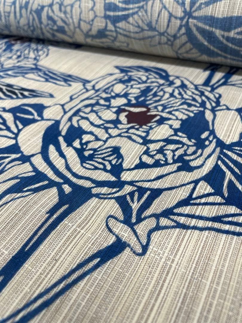  竺仙 奥州小紋 引き染め 竹紋 立てば芍薬 浴衣 綿 反物 TY 085 浴衣反物 浴衣