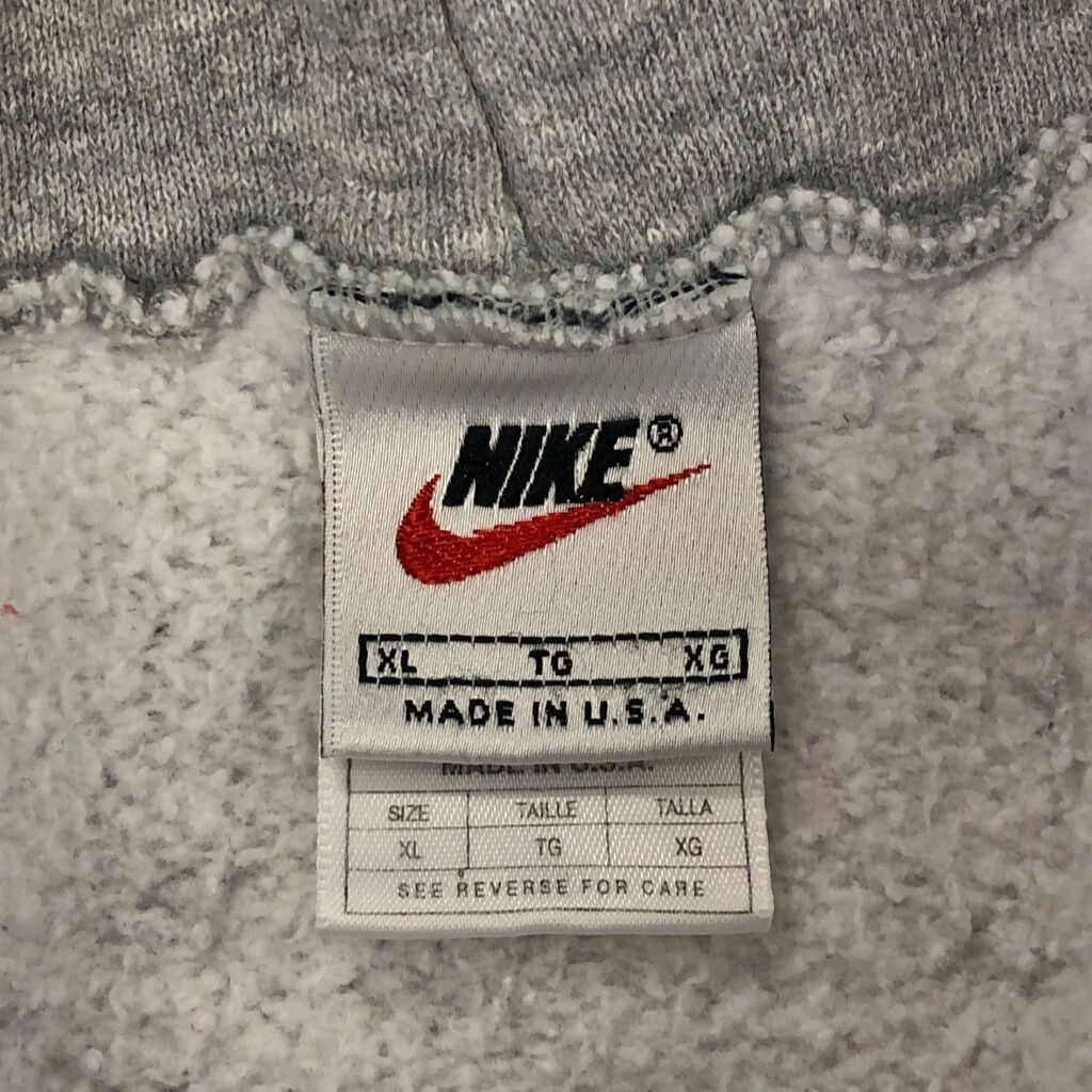  90年代 NIKE ナイキ ワンポイントロゴ スウェットパーカー グレー メンズ XL 古着 X 0049 その他 メンズ
