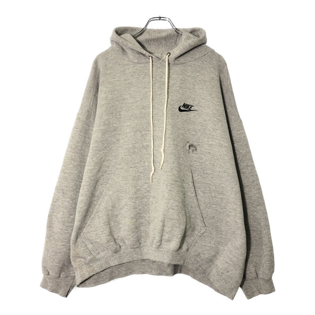 90年代 NIKE ナイキ ワンポイントロゴ スウェットパーカー グレー メンズ XL 古着 X 0049
