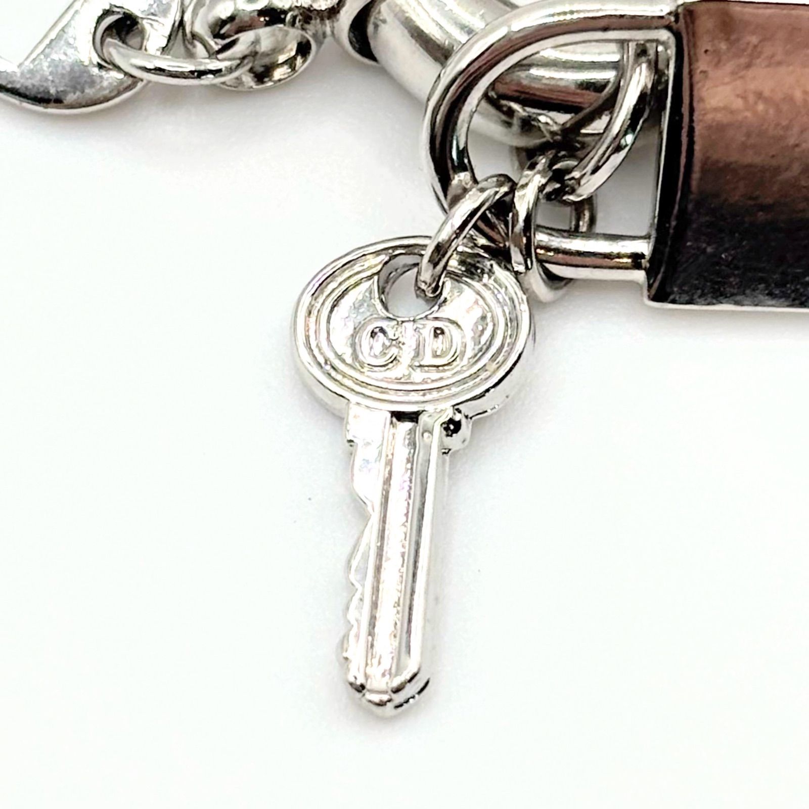美品 Dior ディオール ミュール 南京錠 鍵 チャーム Dior ディオール ミュール 南京錠 鍵 チャーム トロッター 茶色 35.5
