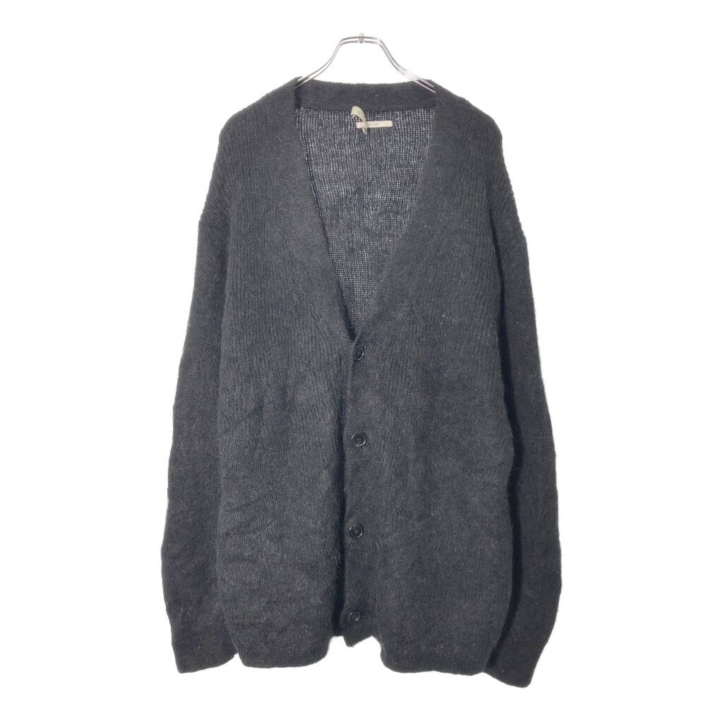 アルパカ混 ウールニット カーディガン ブラック メンズ XL 古着 X 0069