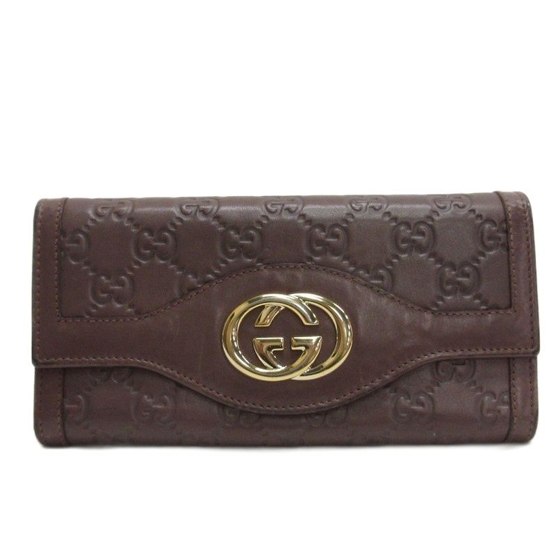 グッチ GUCCI グッチシマ レザー インターロッキングG 二つ折り長財布