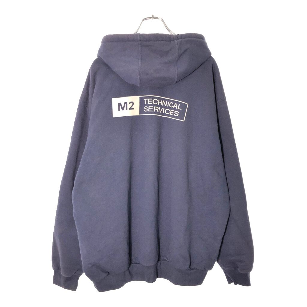 Carhartt カーハート フルジップスウェットパーカー 企業ロゴ ネイビー メンズ XL 古着 X 0558