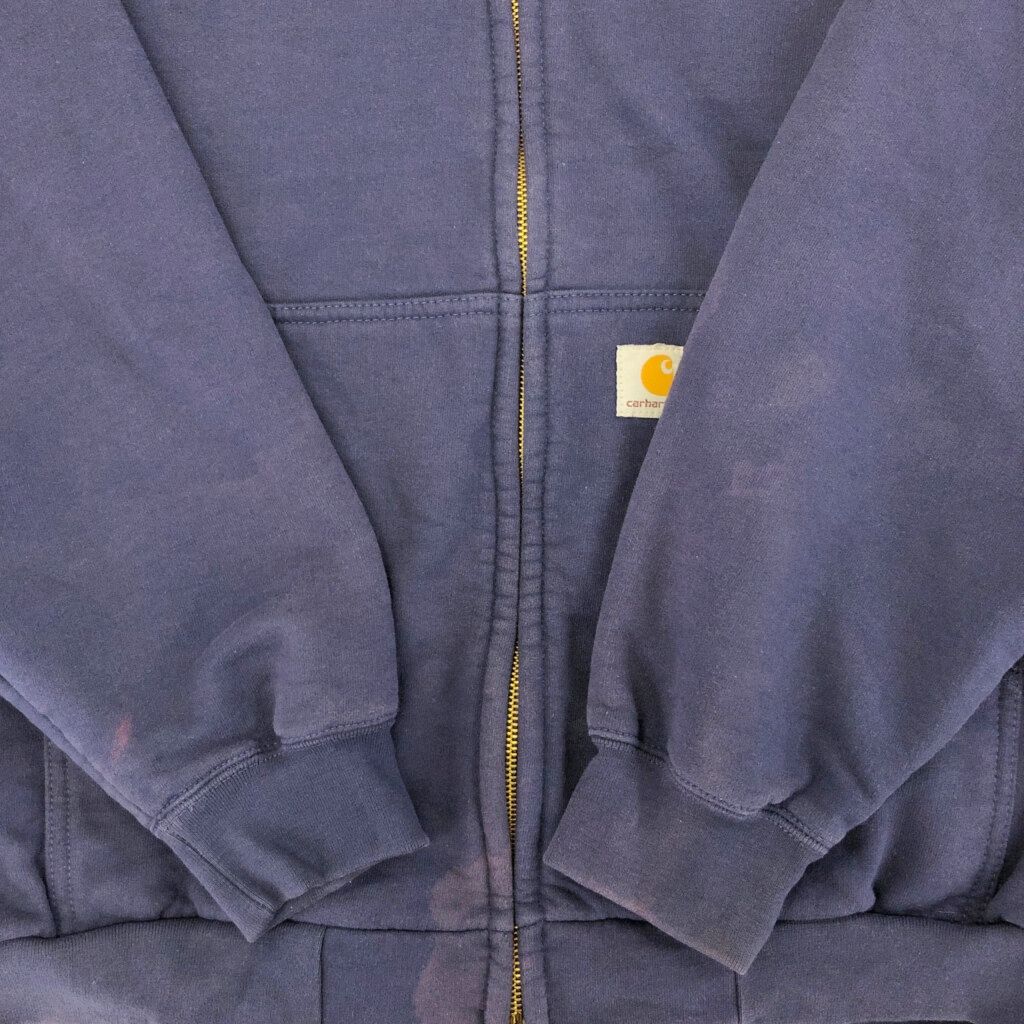 Carhartt カーハート フルジップスウェットパーカー 企業ロゴ ネイビー メンズ XL 古着 X 0558 多色展開 その他 