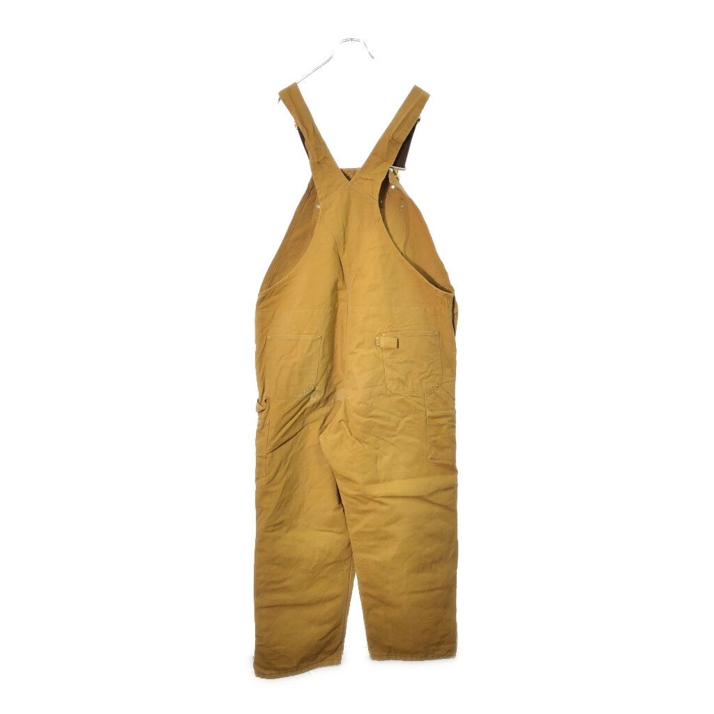90年代 Carhartt カーハート ダック ダブルニー ビブオーバーオール ライトブラウン メンズ W 48 L 32 古着 X 1229