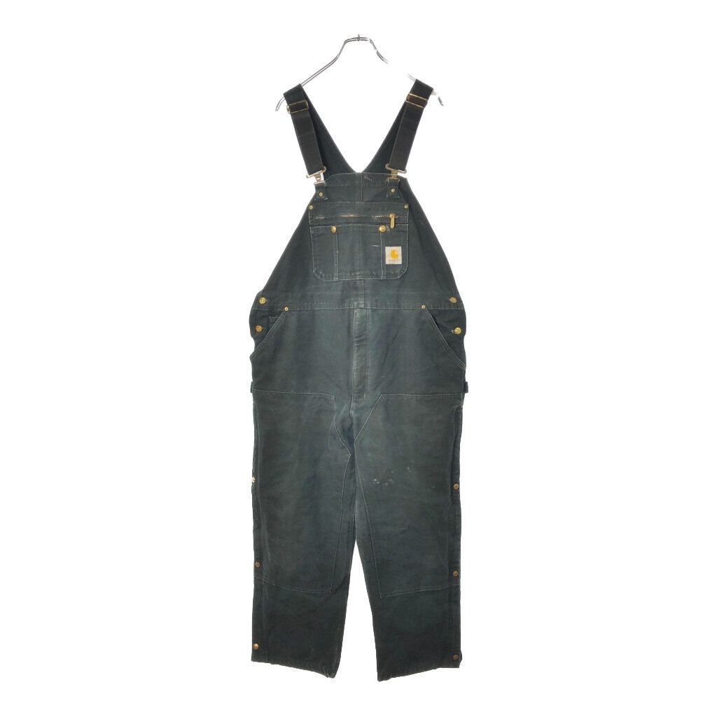 00年代 Carhartt カーハート ダック ダブルニー ビブオーバーオール ブラック メンズ W 44 L 30 古着 X 1234