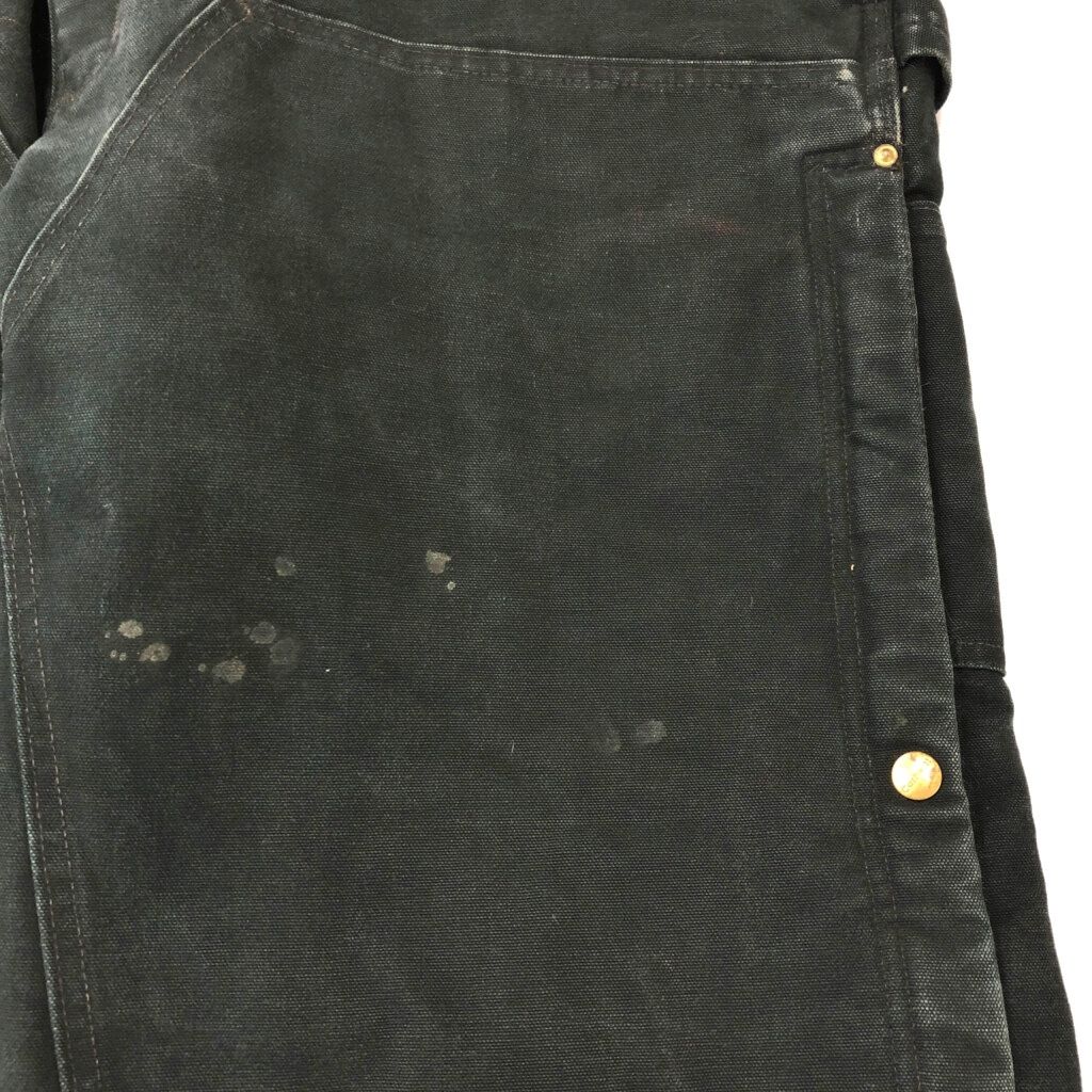  00年代 Carhartt カーハート ダック ダブルニー ビブオーバーオール ブラック メンズ W 44 L 30 古着 X 1234 その他 メンズ