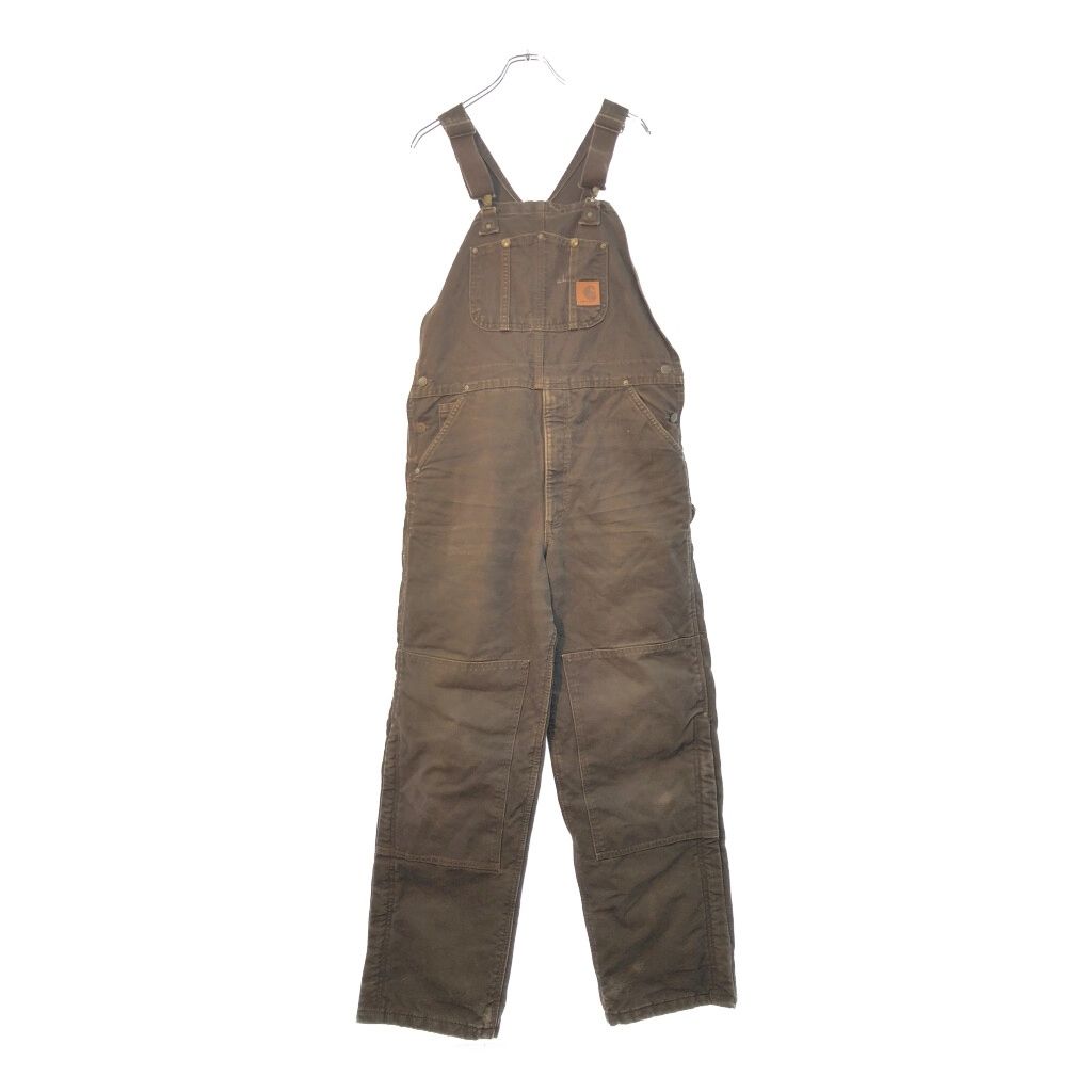 Carhartt カーハート ダック ダブルニー ビブオーバーオール ブラウン メンズ W 36 L 32 古着 X 0727
