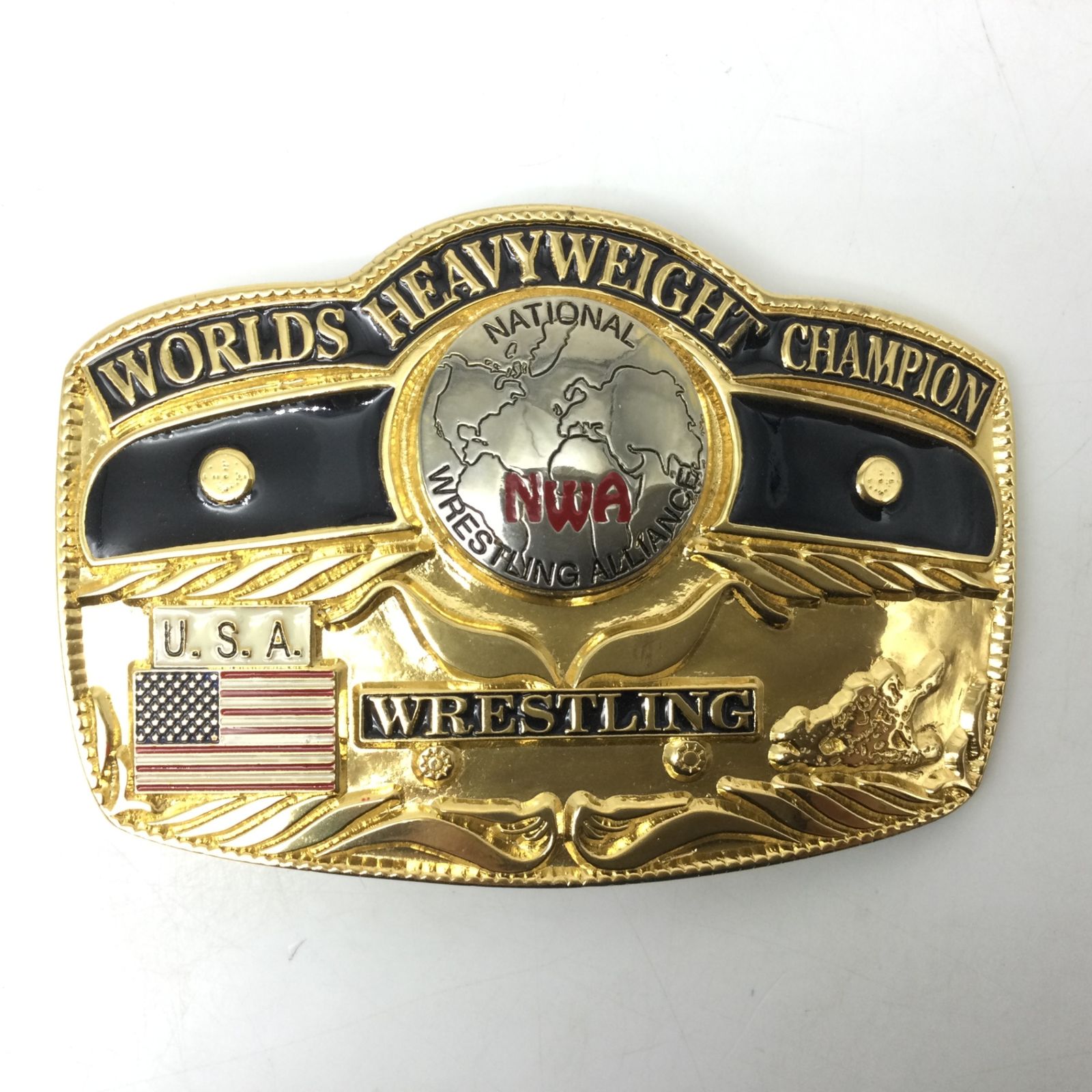 1013 ベルトバックル NWA 世界ヘビー級チャンピオン ベルト USA ゴールド プロレスリング 服飾小物