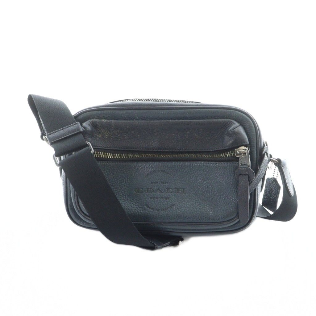 コーチ COACH C 6584 ショルダーバッグ 斜めがけ レザー ロゴ 紺 ネイビー GY 18 |MQ