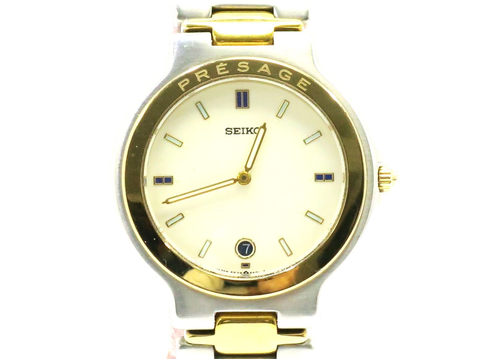 セイコー プレサージュ 腕時計 5 E 39-6 A 10 メンズクオーツ 2針デイト SEIKO