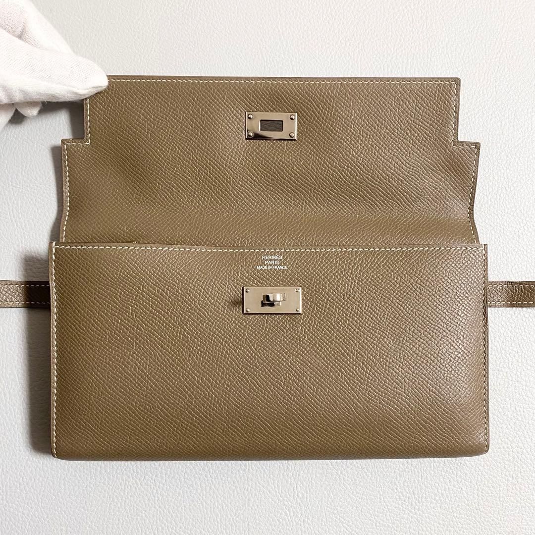 HERMES / ケリーウォレット エトゥープ A刻印 エプソン 長財布 HERMES / ケリーウォレット エトゥープ A刻印 エプソン 長財布 - メルカリ