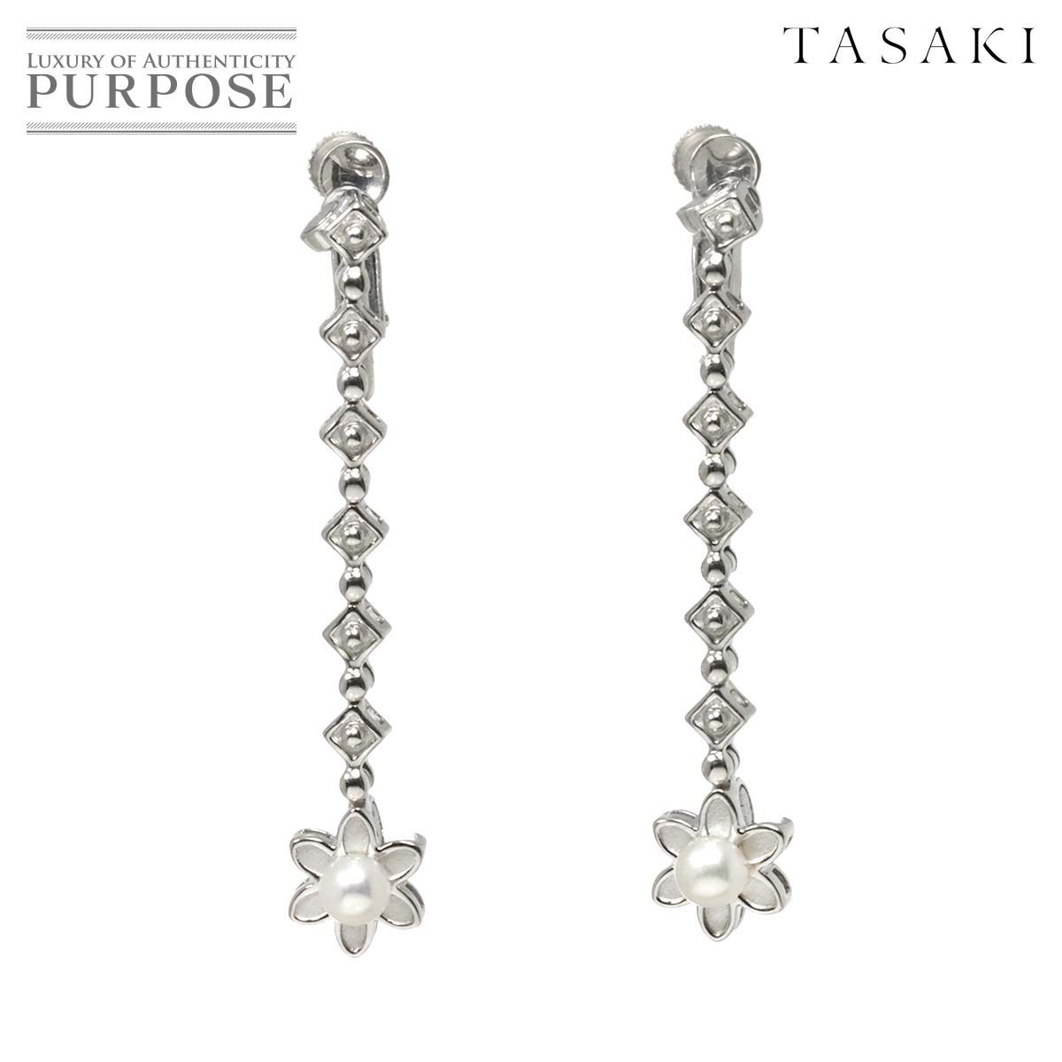 タサキ TASAKI ベビーパール 3.8mm イヤリング K18 WG ホワイト