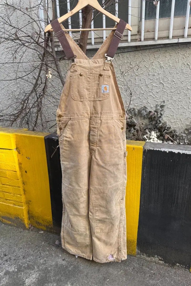 80 s USA Carhartt カーハート ダブルニー オーバーオール 裏地 キルティング