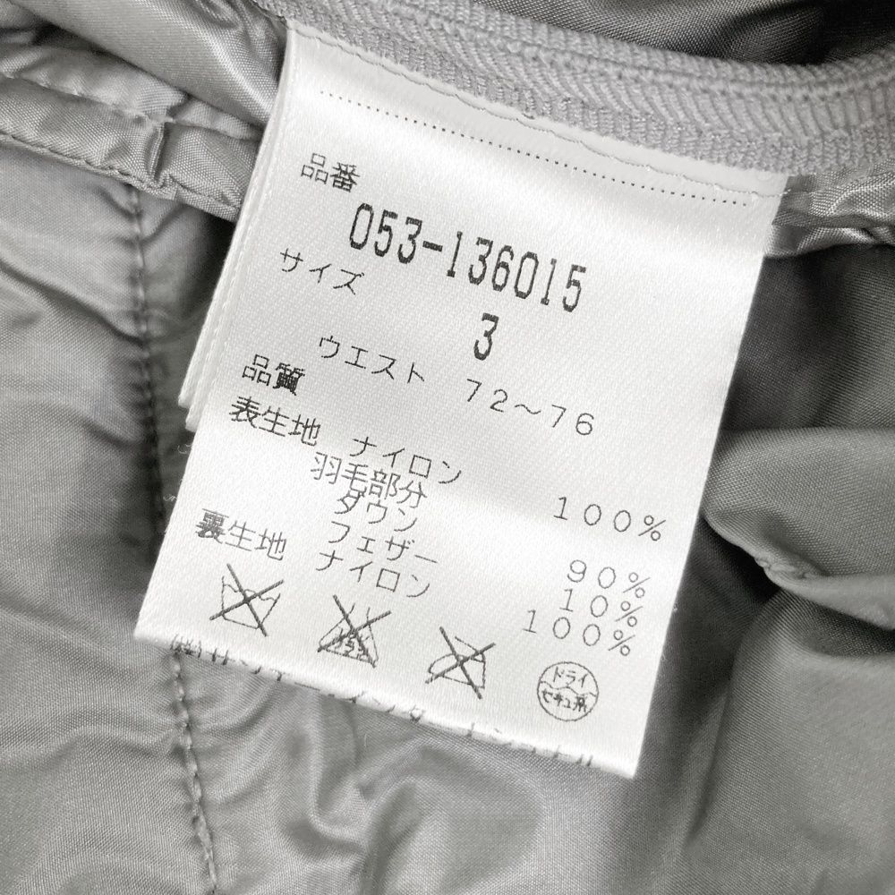 サイズ：3 PEARLY GATES パーリーゲイツ ダウンパンツ グレー系
