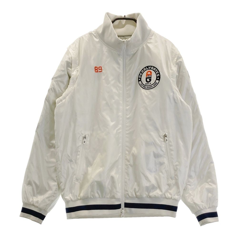 サイズ 4 PEARLY GATES パーリーゲイツ リバーシブル 2 way 中綿ジャケット スペースワッペン ホワイト系 ゴルフウェア メンズ ストスト