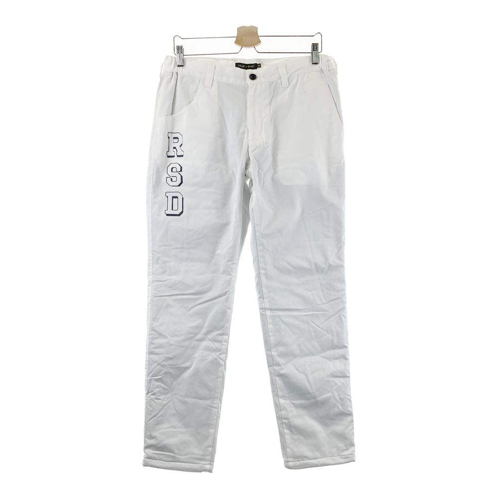 サイズ M ROUGH-SWELL ラフアンドスウェル 裏フリース ロングパンツ ホワイト系 ゴルフウェア メンズ ストスト