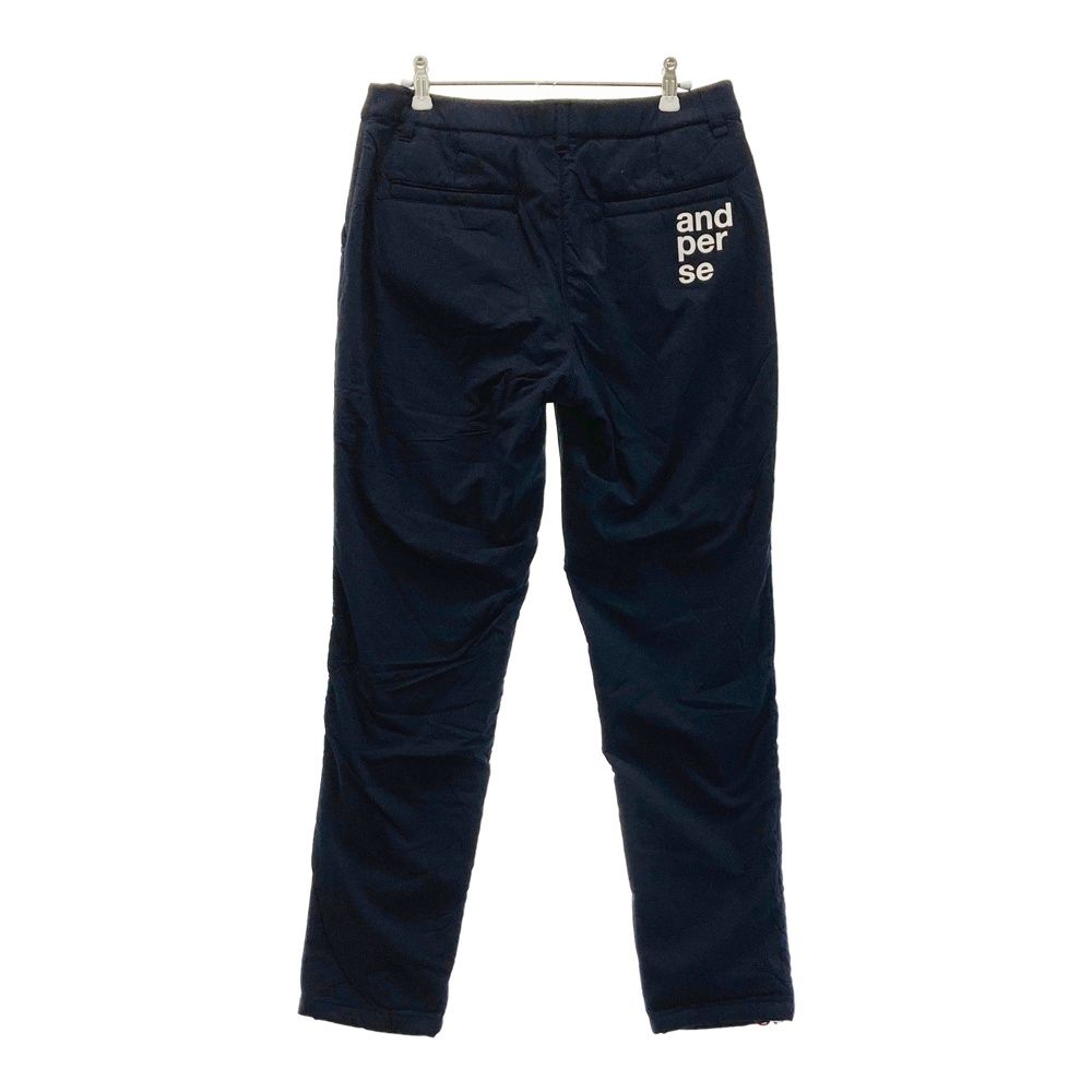 【アンパスィ】極美品 中綿パンツ サイドロゴ ネイビー Lサイズ レディース サイズ：L AND PER SE アンパスィ 中綿パンツ ネイビー系
