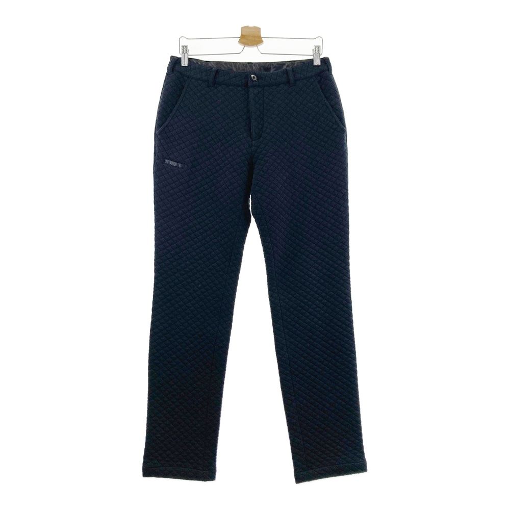 サイズ M BEAMS GOLF ビームスゴルフ キルティング ストレッチパンツ ロゴ刺繍 ブラック系 ゴルフウェア メンズ ストスト