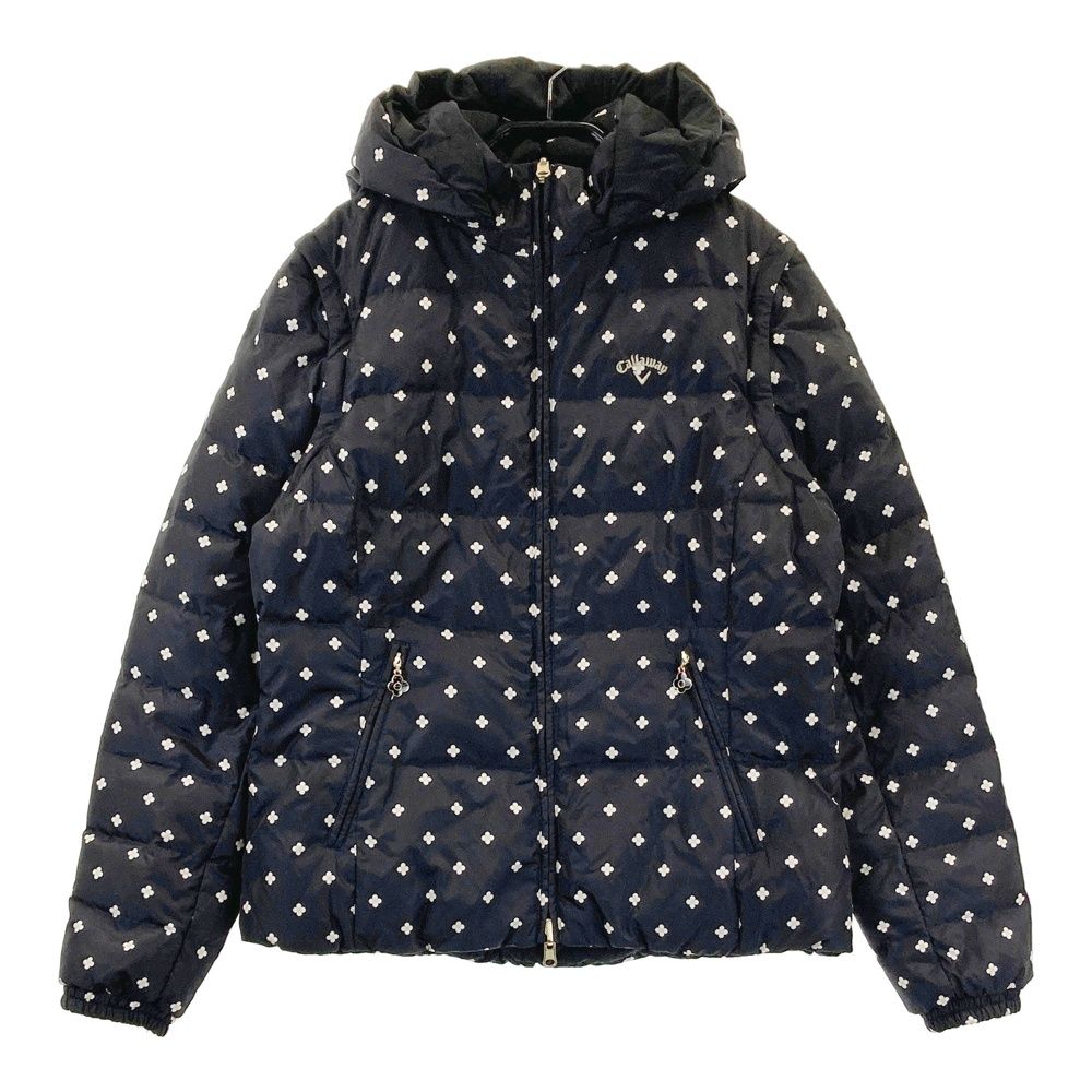 サイズ L キャロウェイ 多機能 リバーシブルダウンジャケット 花柄 ブラック系 ゴルフウェア レディース ストスト