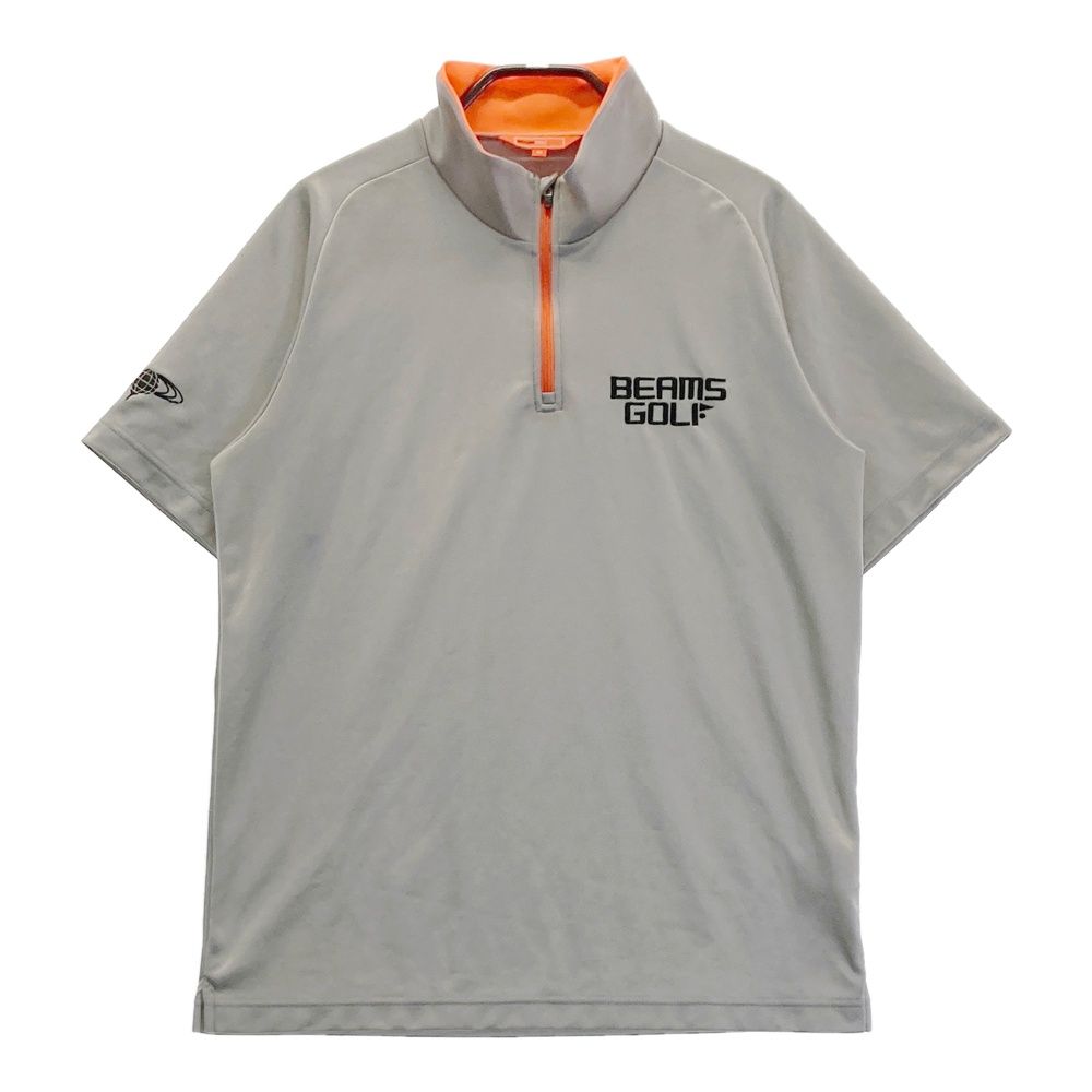 サイズ：M BEAMS GOLF ビームスゴルフ 半袖ハーフジップTシャツ グレー