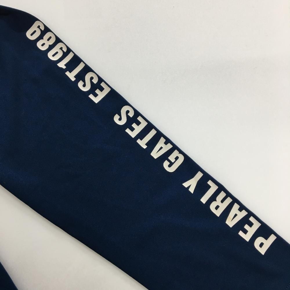 美品】パーリーゲイツ ハイネックインナーシャツ ネイビー ロゴ白