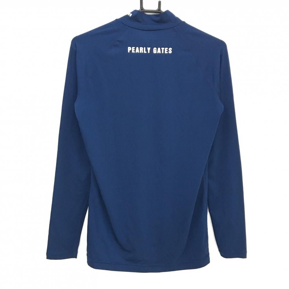 美品】パーリーゲイツ ハイネックインナーシャツ ネイビー ロゴ白