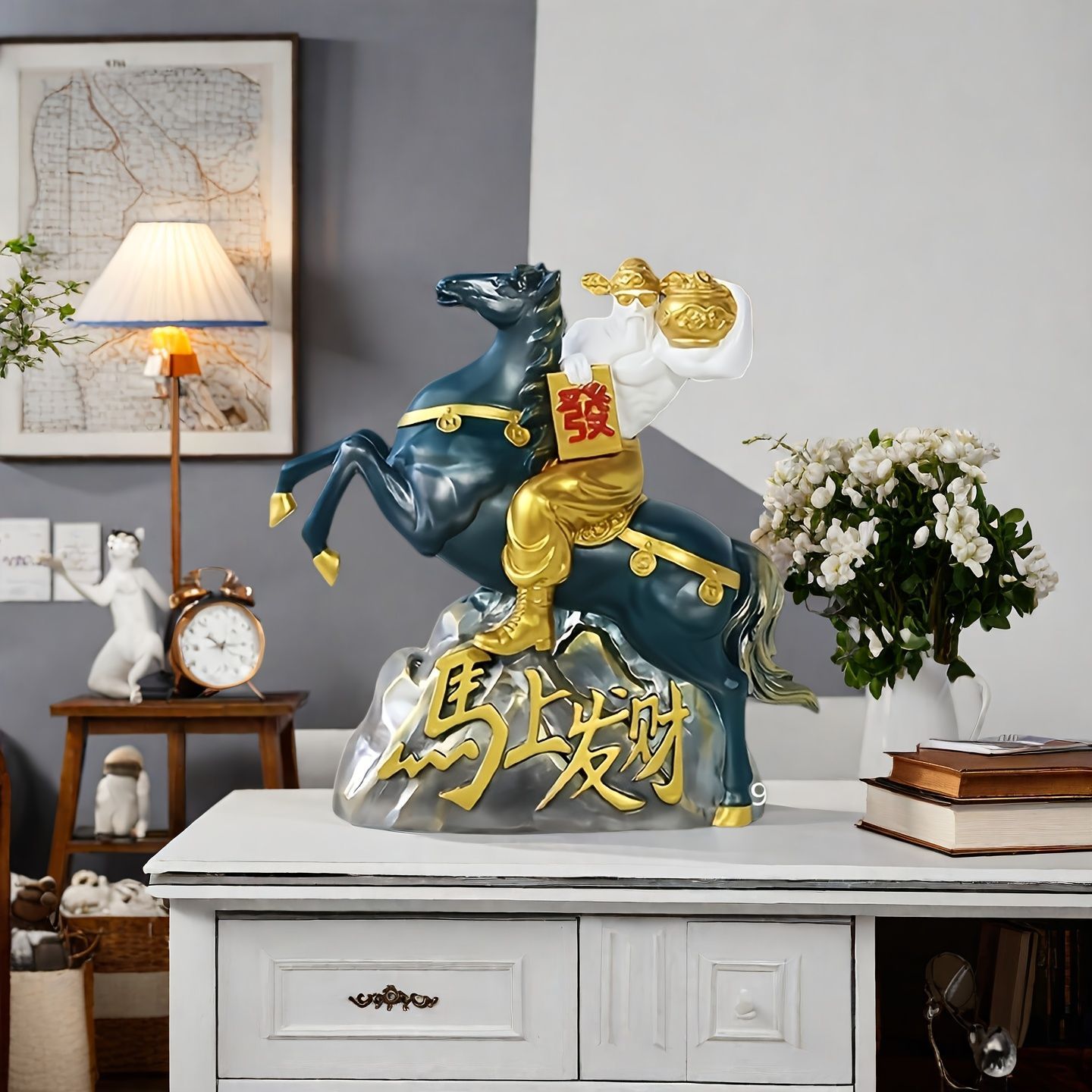  オブジェ 置物 馬に乗っている筋肉の男 うま ウマ 干支 丙午 ユニークデザイン インテリア リビング ダイニング 玄関 寝室 装飾 オーナメント 樹脂 プレゼント ギフト オシャレ 個性的 癒しグッズ 棚装飾 小物雑貨 置物 インテリア小物