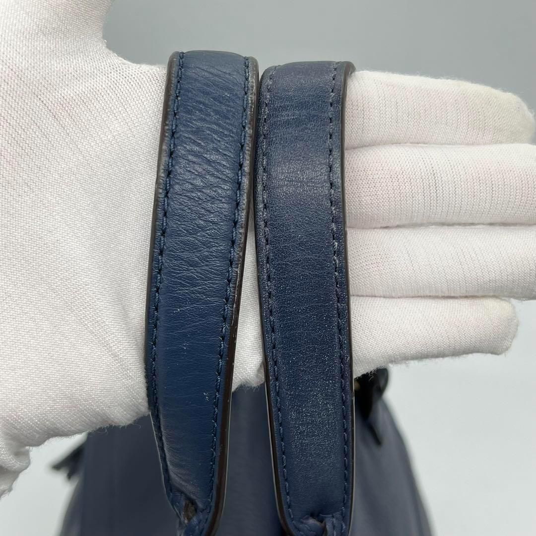 美品】Tory Burch ハーフムーン ハンドバッグ 2way ネイビー - メルカリ