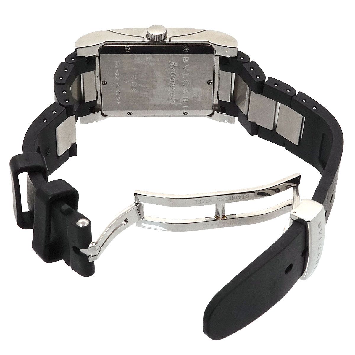 ブルガリ BVLGARI レッタンゴロ RT45S メンズ 腕時計 デイト ブラック