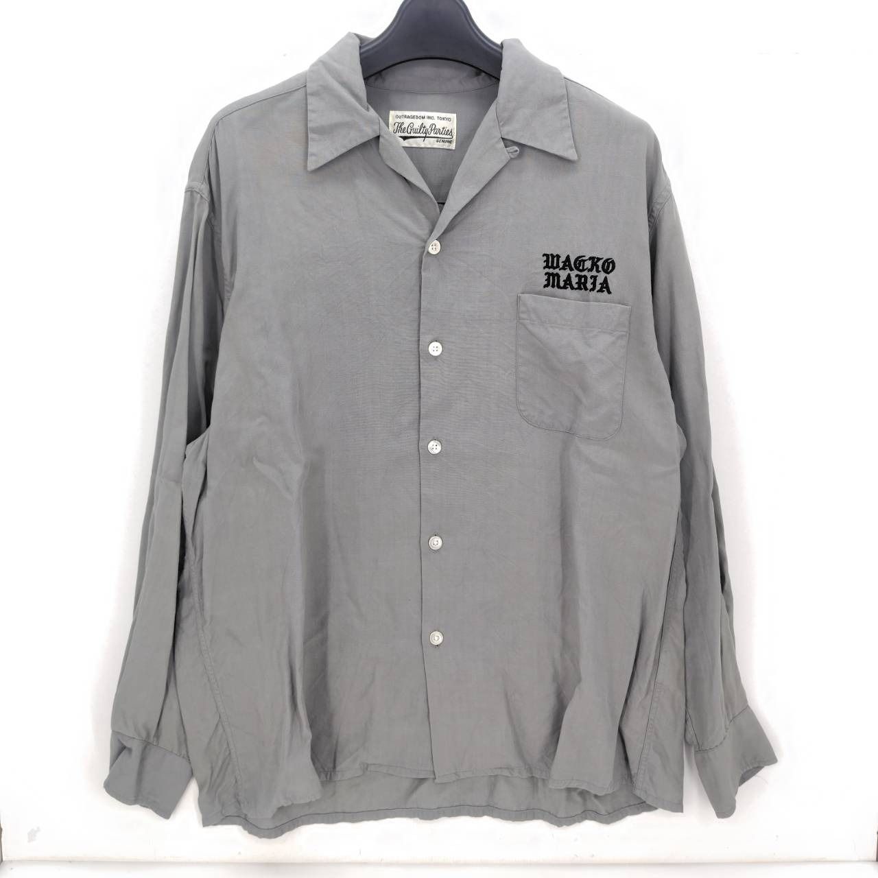 05 w 18195 ワコマリア WACKO MARIA 長袖シャツ 24 SS 50 S SHIRT グレー M 日本製 メンズ 品