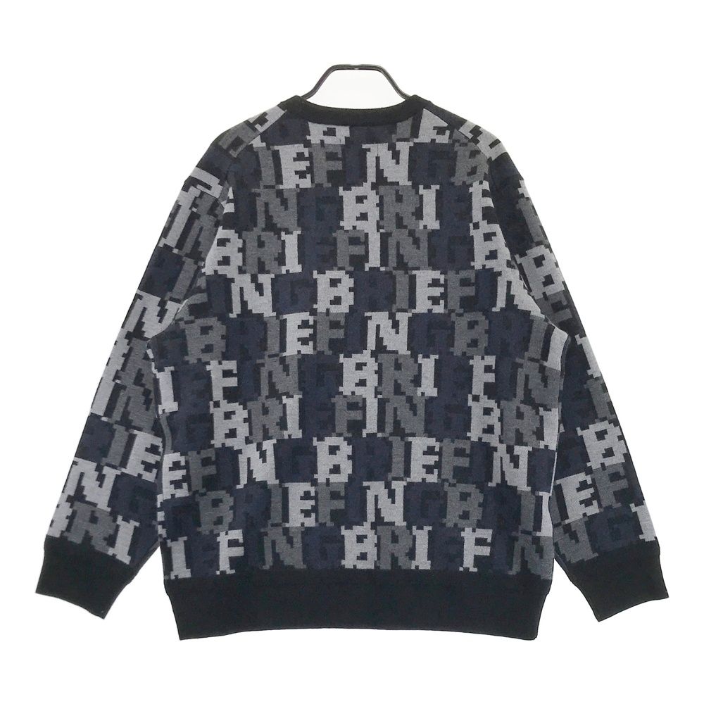 サイズ XL GOLF ブリーフィング ウール ニットセーター 総柄 ブラック系 ゴルフウェア メンズ ストスト