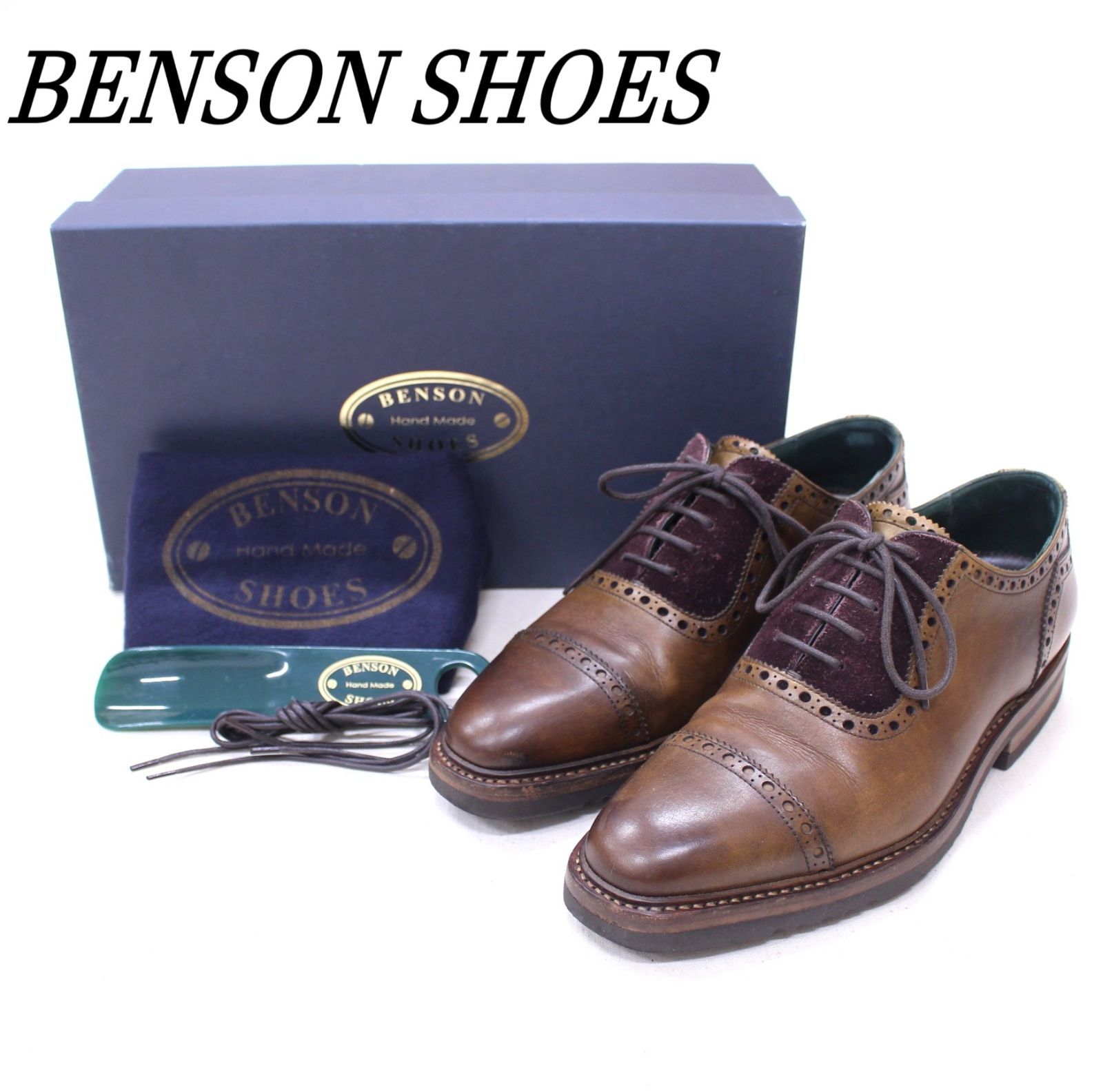 BENSON SHOES ベンソンシューズ -ST Velours Prune UK 5.5 レザー BRN|ブラウン