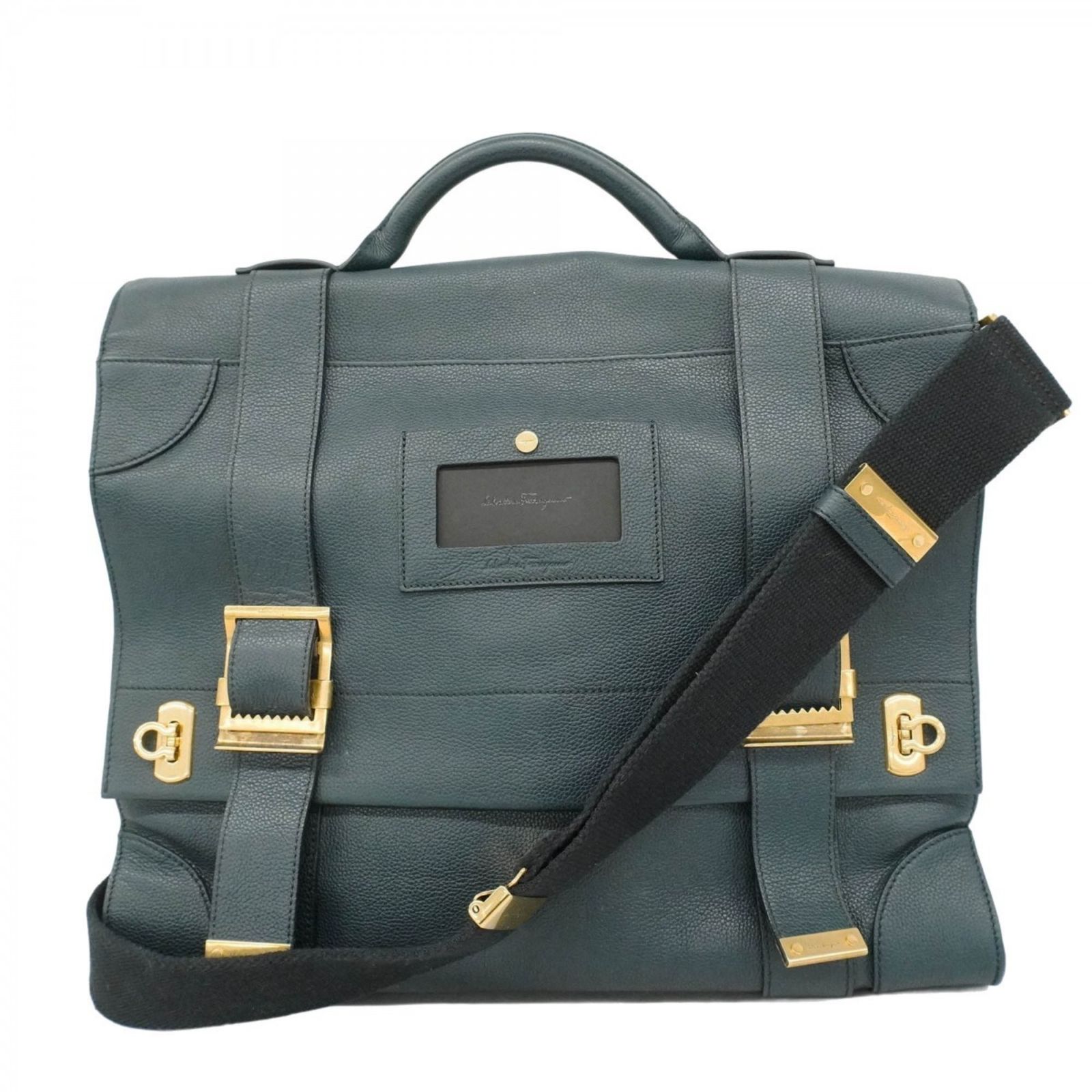 サルヴァトーレ フェラガモ Salvatore Ferragamo サルヴァトーレフェラガモ ハンドバッグ レザー ネイビー 2 wayバッグメンズ