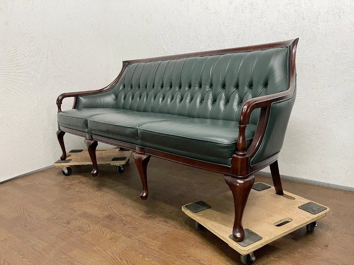 ●マルニ maruni ブリティッシュコレクション メリル 3人掛けアームソファ 三人掛けソファ トリプル 3 P 本革 クラシック 約79万 貝1362