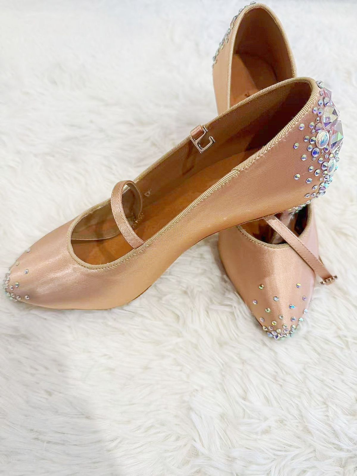 ♥ 社交ダンス 女性 ダンスシューズ モダン スタンダード サテン 23.0ｃｍ ヒール高７cm げ不可