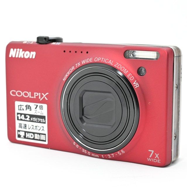 並品 Nikon COOLPIX S 6000 フラッシュレッド｜コンパクトで扱いやすいデジタルカメラ｜撮影時に軽微なゴミ写りはあるが動作良好 元 きで実用向けの一台