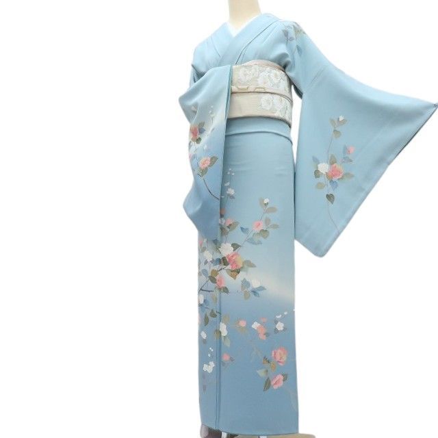 百華❀Y4338◇作家物落款 手描き友禅 手縫い仕立て 桜 正絹 訪問着