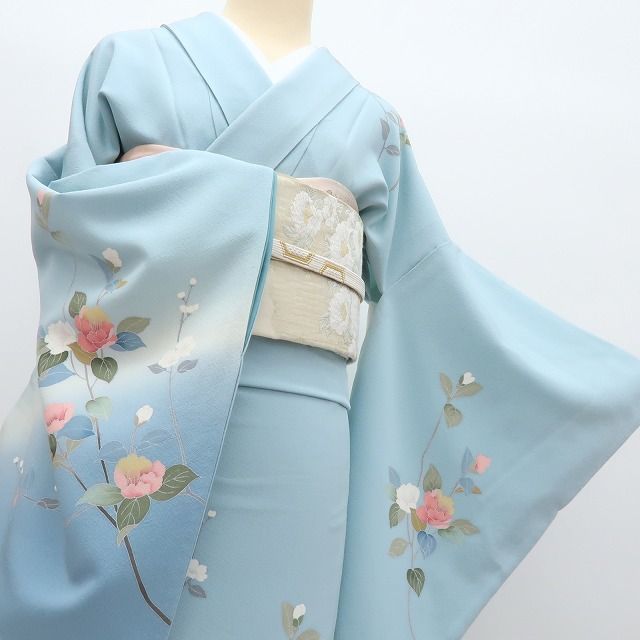 百華❀Y4338◇作家物落款 手描き友禅 手縫い仕立て 桜 正絹 訪問着