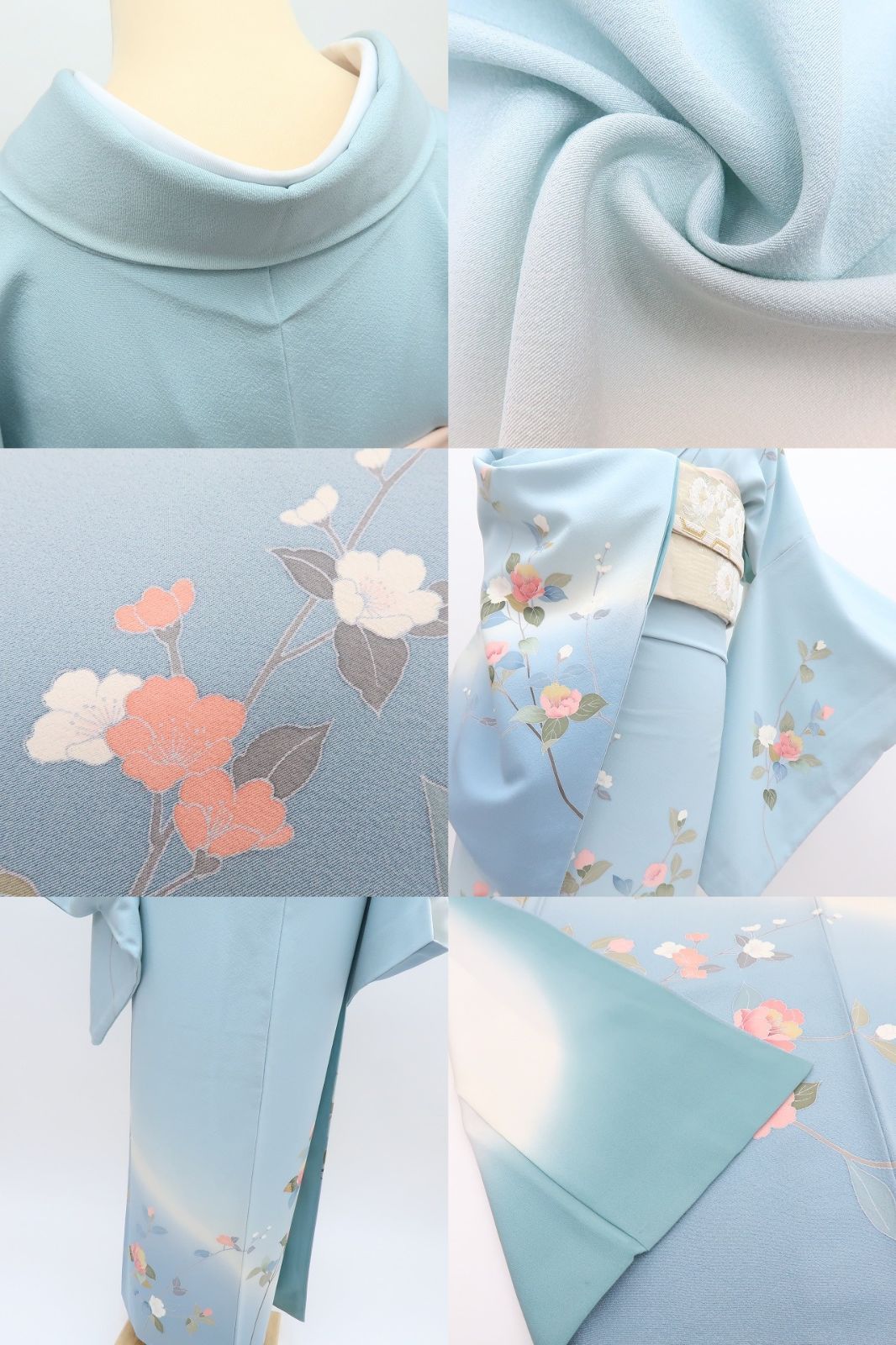 百華❀Y4338◇作家物落款 手描き友禅 手縫い仕立て 桜 正絹 訪問着