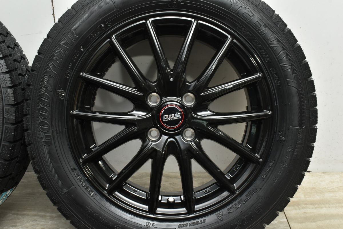  ♥ DOS 15 in 5.5 J 50 PCD 100 アイスナビ7 185|60 R ヴィッツ ヤリス カローラフィールダー フィット シャトル グレイス スイフト 15インチ タイヤ ホイールセット