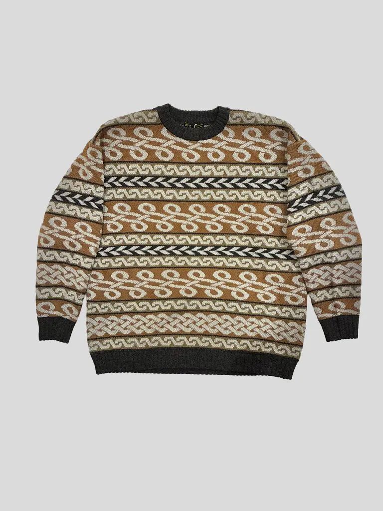 ♥品 Nasngwam. BRAID KNIT | ニット セーター ブラウン ナスングワム Lサイズ