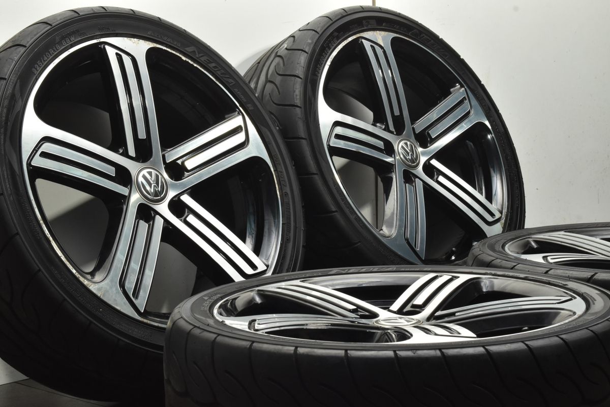フォルクスワーゲン ゴルフ7 R 18 in 7 5 J 49 PCD 112 ヨコハマ アドバン ネオバAD 08 225 40 ゴルフR VII