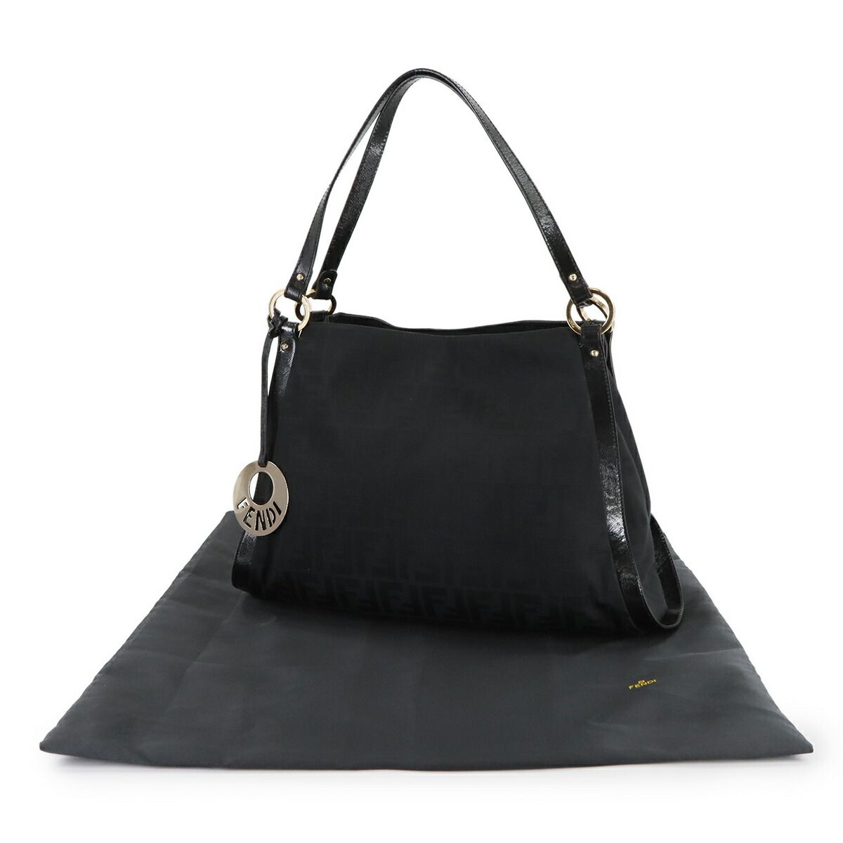 新品同様 フェンディ FENDI ズッカ ショルダー バッグ キャンバス 