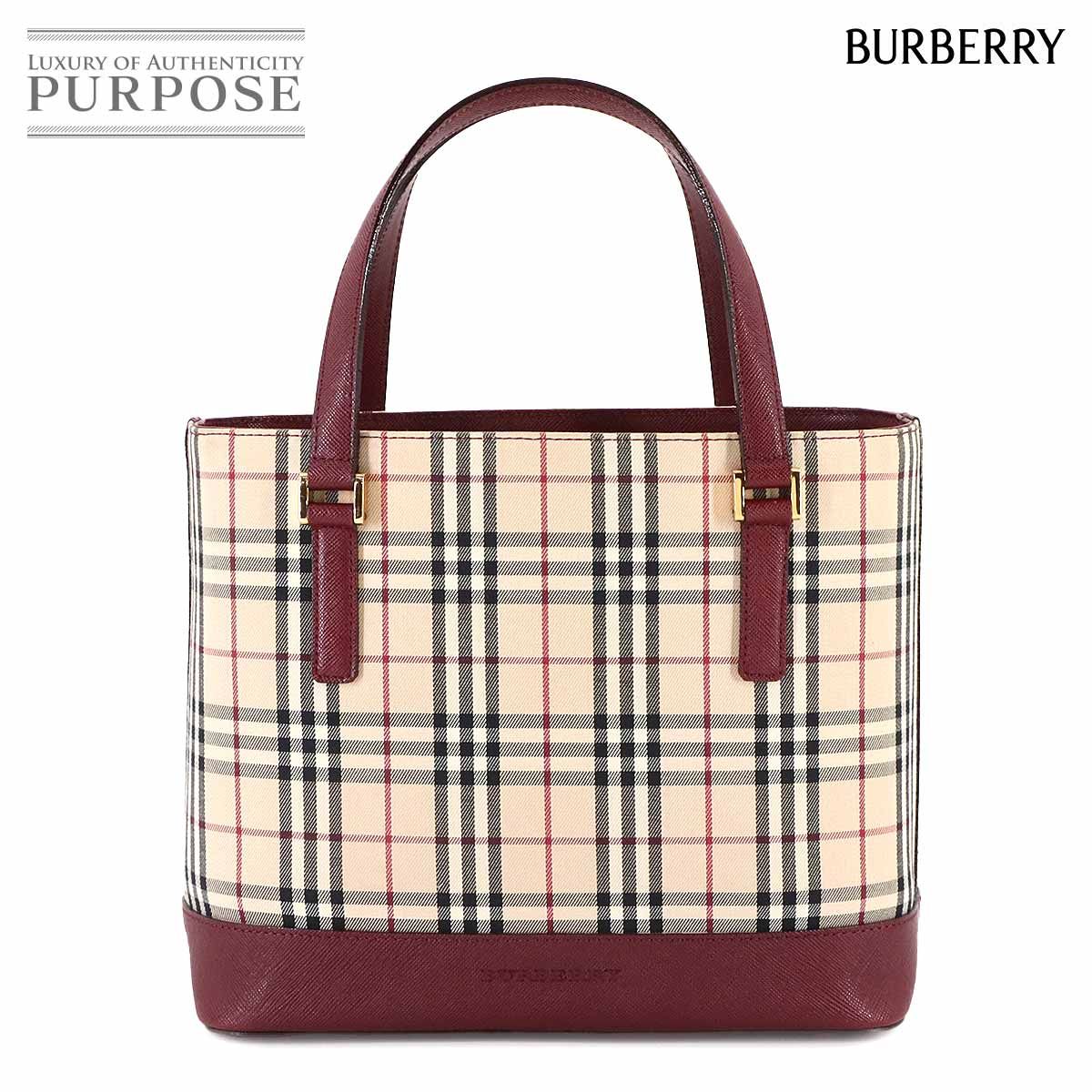 Burberry バーバリー トートバッグ ハンドバッグ ノバチェック ボルドー 楽天市場】BURBERRY バーバリー ノバチェック チェック柄 ハンドバッグ