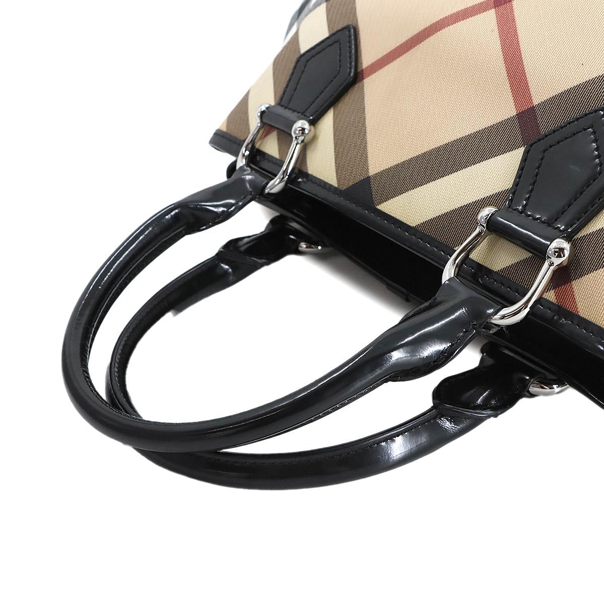 美品　バーバリー ノバチェック ロゴ レザー ベルト 黒　ベージュ　細め 美品 BURBERRY バーバリー ベルト 本革 ノバチェック ブラウン