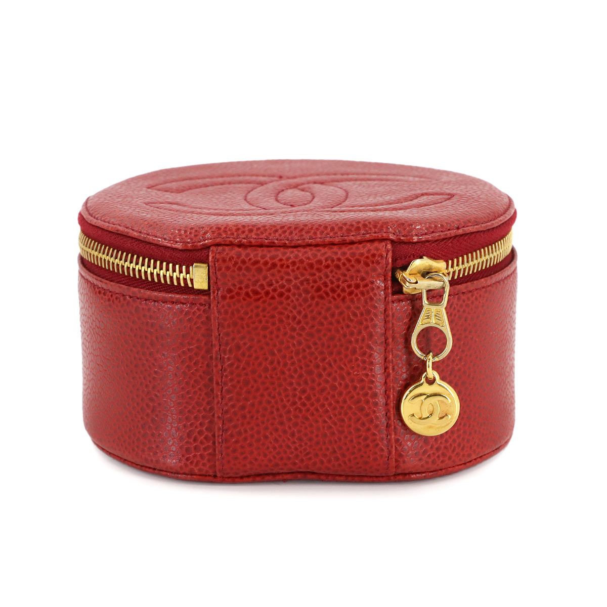 シャネル CHANEL ココマーク ジュエリー ケース ボックス アクセサリー ポーチ キャビアスキン レッド ヴィンテージ その他 小物 レディース